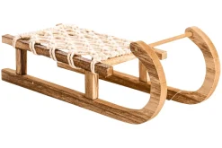 Discount DecoWoerner Deko Holzschlitten 40 X 14 X 9,5 Cm Beige