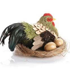 Discount DecoWoerner Deko Huhn Im Nest 23 Cm Ø, 16 Cm Hoch grün
