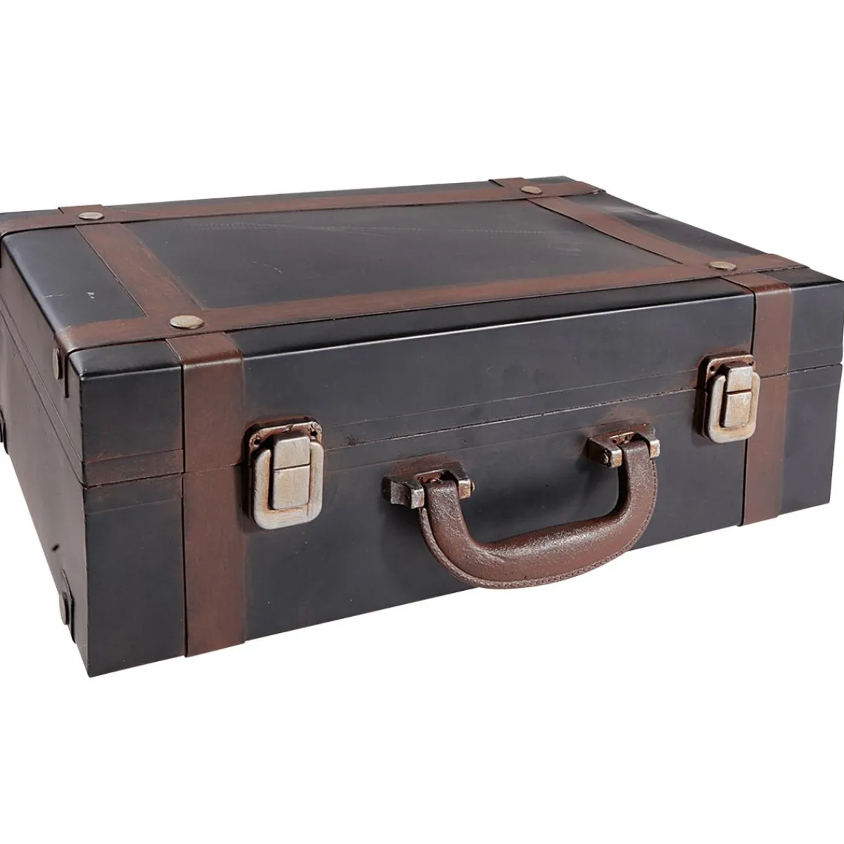 DecoWoerner Deko Koffer Aus Metall, 40 X 26 Cm mehrfarbig