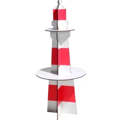 Discount DecoWoerner Deko Leuchtturm Aus Holz, 80 Cm Hoch rot