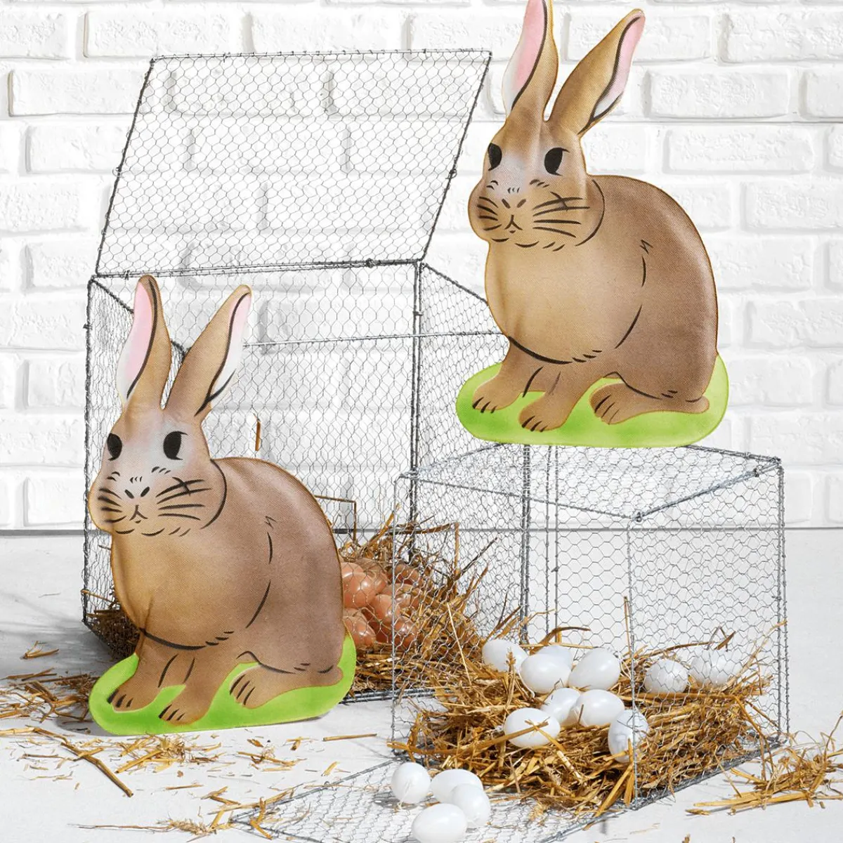 DecoWoerner Deko Ostereier Zum Aufhängen 6 Cm, , 24 Stück weiß