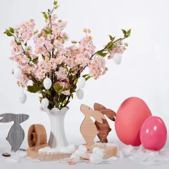 DecoWoerner Deko Ostereier Zum Aufhängen 6 Cm, , 24 Stück weiß