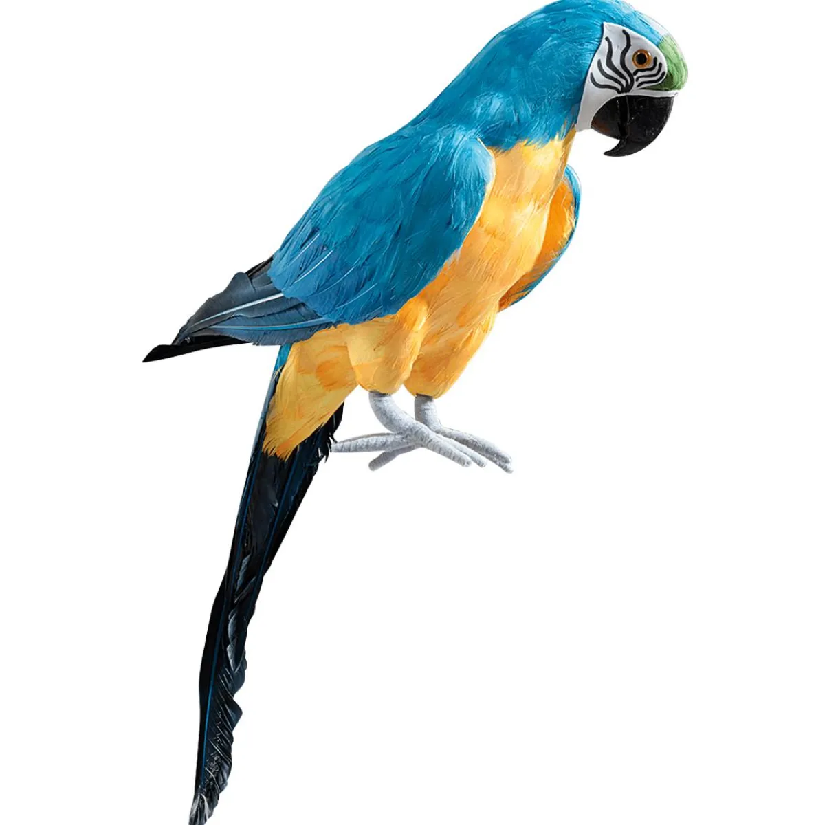 Clearance DecoWoerner Deko Papagei -gelb, 70 Cm Lang blau