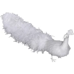 Best DecoWoerner Deko Pfau , 150 Cm Lang weiß