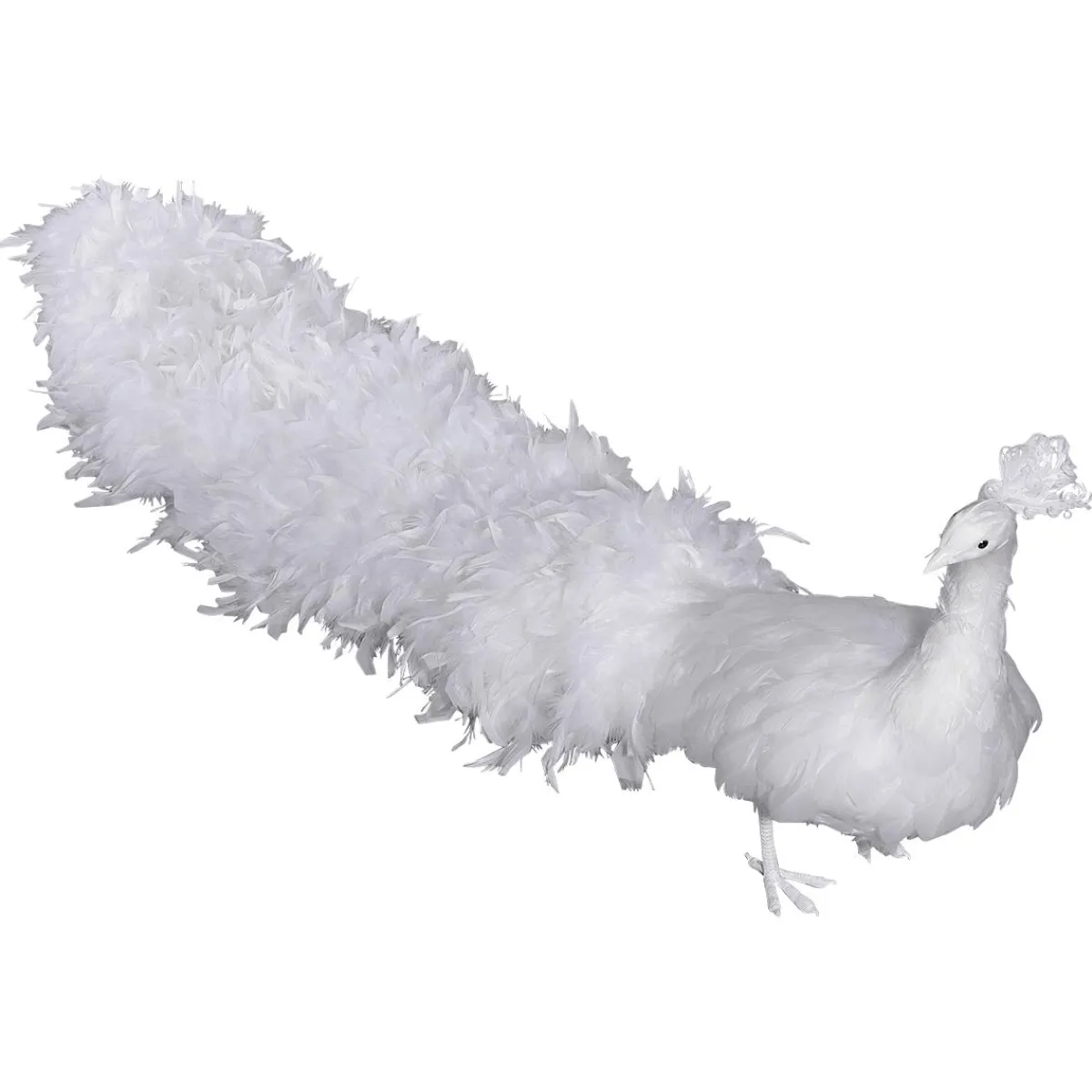 Best DecoWoerner Deko Pfau , 150 Cm Lang weiß