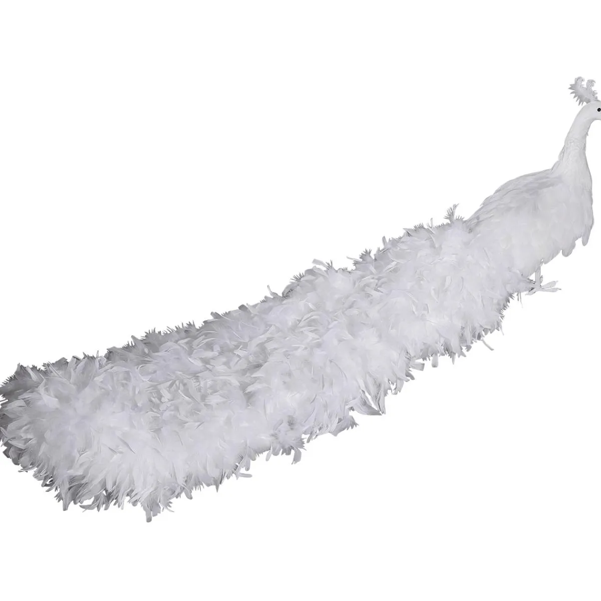 Best DecoWoerner Deko Pfau , 150 Cm Lang weiß