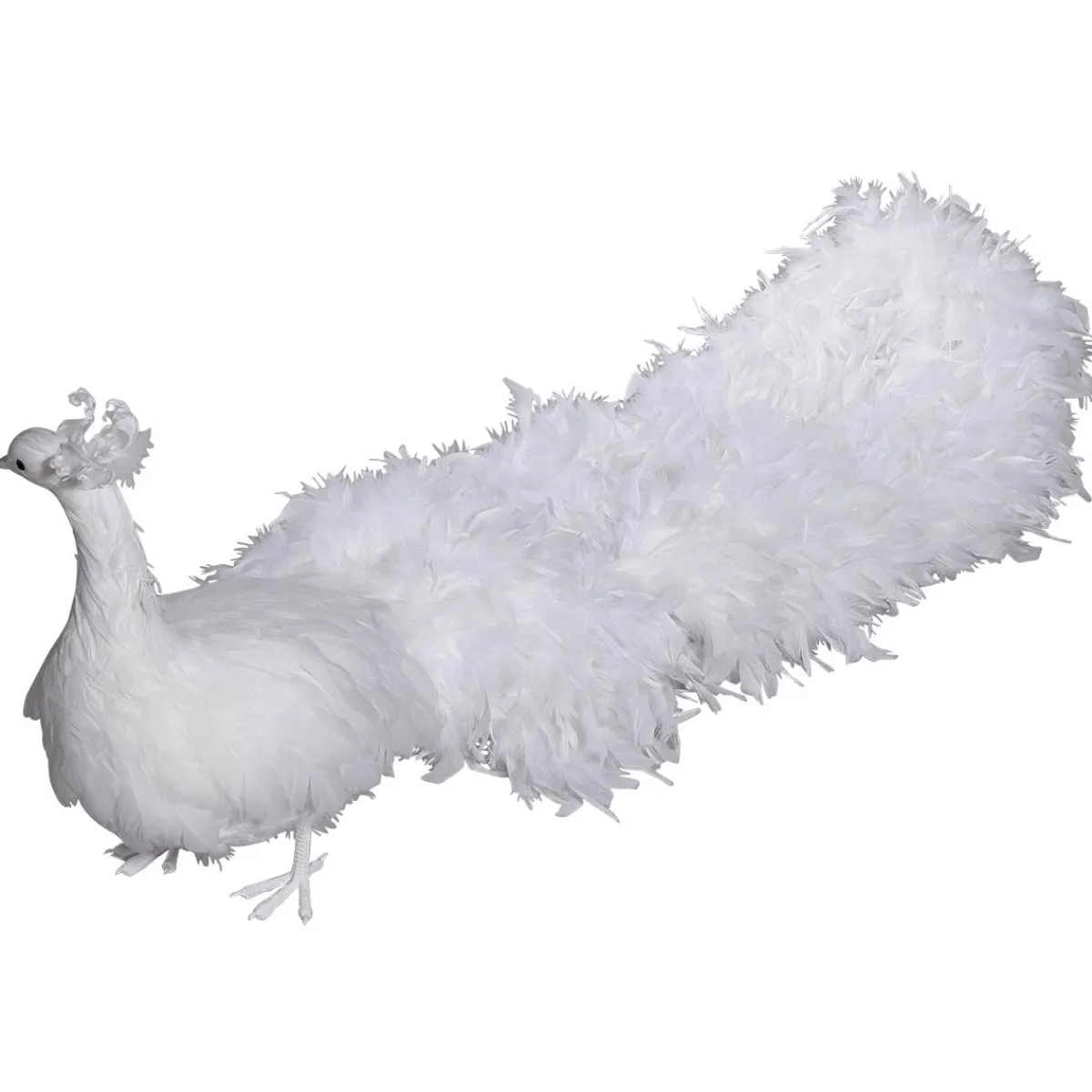Best DecoWoerner Deko Pfau , 150 Cm Lang weiß