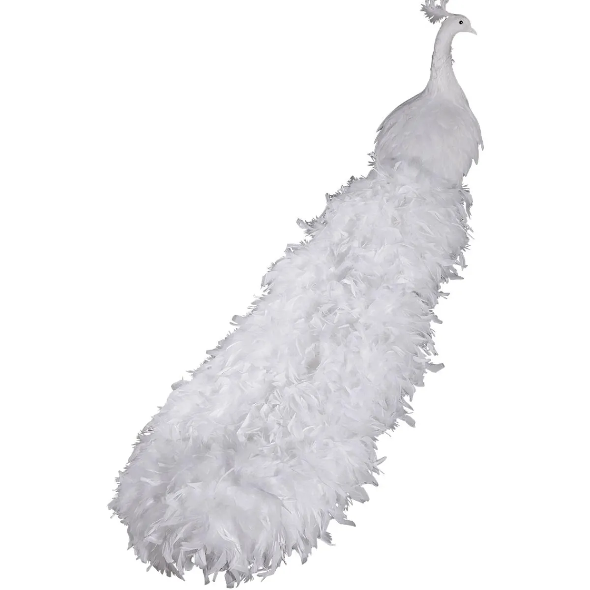 Best DecoWoerner Deko Pfau , 150 Cm Lang weiß