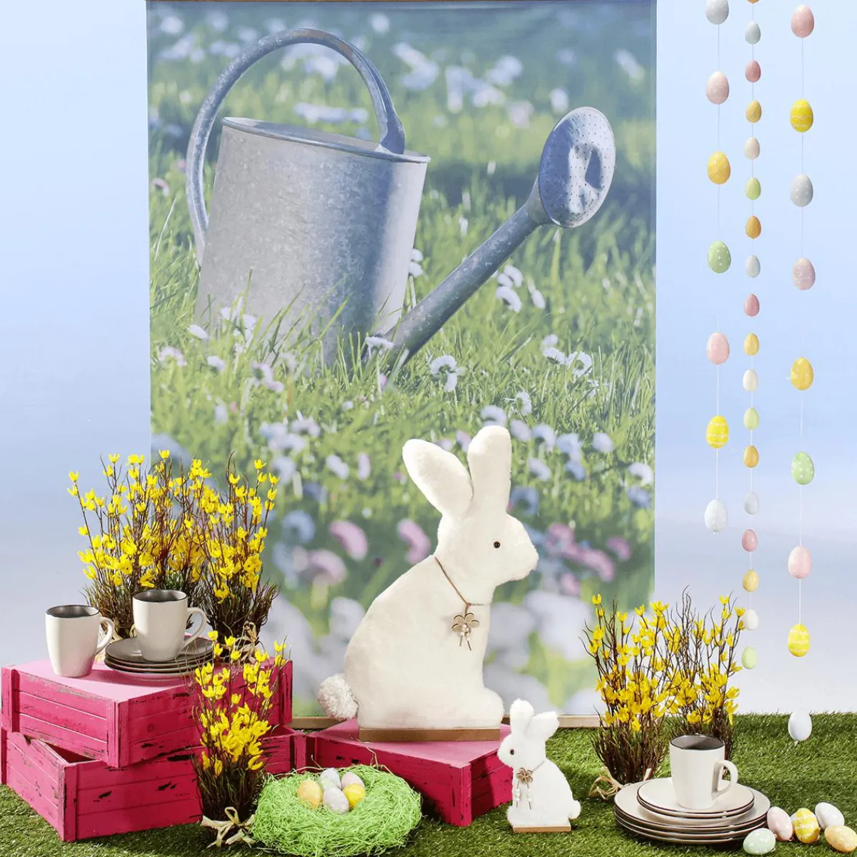 Sale DecoWoerner Deko Plüsch-Hasen-Aufsteller, , 57 Cm Hoch weiß