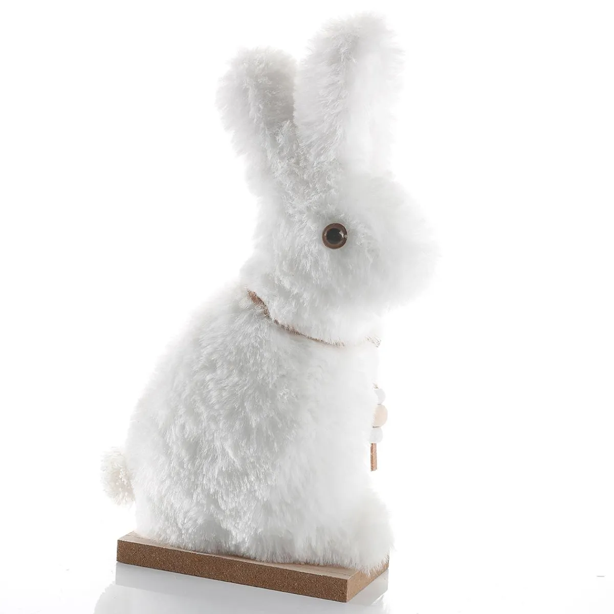New DecoWoerner Deko Plüsch-Hasen-Aufsteller, , 21 Cm Hoch weiß