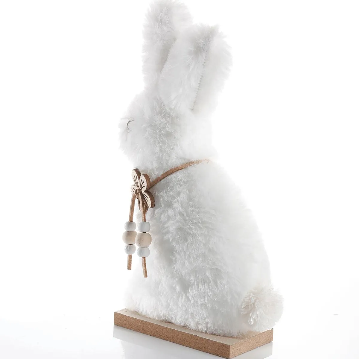 New DecoWoerner Deko Plüsch-Hasen-Aufsteller, , 21 Cm Hoch weiß