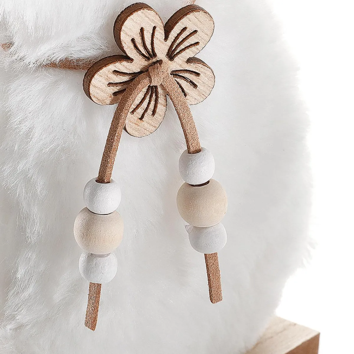 New DecoWoerner Deko Plüsch-Hasen-Aufsteller, , 21 Cm Hoch weiß
