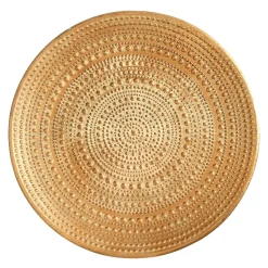Hot DecoWoerner Deko Schale Aus Holz Gold Lackiert 49 Cm Ø Mit Verzierungen Beige