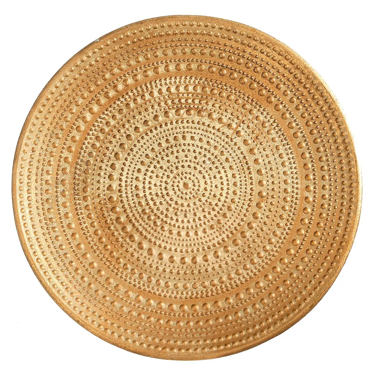 Hot DecoWoerner Deko Schale Aus Holz Gold Lackiert 49 Cm Ø Mit Verzierungen Beige