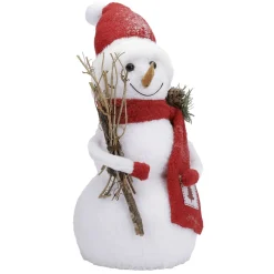 Clearance DecoWoerner Deko Schneemann Mit Roter Bekleidung 30 Cm weiß