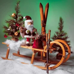 Sale DecoWoerner Deko Ski Aus Holz, 90 Cm Lang Naturholz
