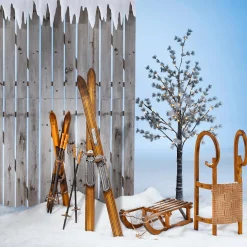 Sale DecoWoerner Deko Ski Aus Holz, 90 Cm Lang Naturholz