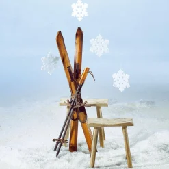 Sale DecoWoerner Deko Ski Aus Holz, 90 Cm Lang Naturholz