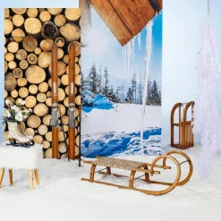 Sale DecoWoerner Deko Ski Aus Holz, 90 Cm Lang Naturholz