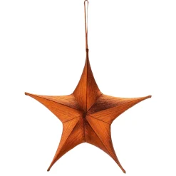 Best DecoWoerner Deko Stoff-Faltstern, Kupfer Metallic, Mit Reißverschluss orange