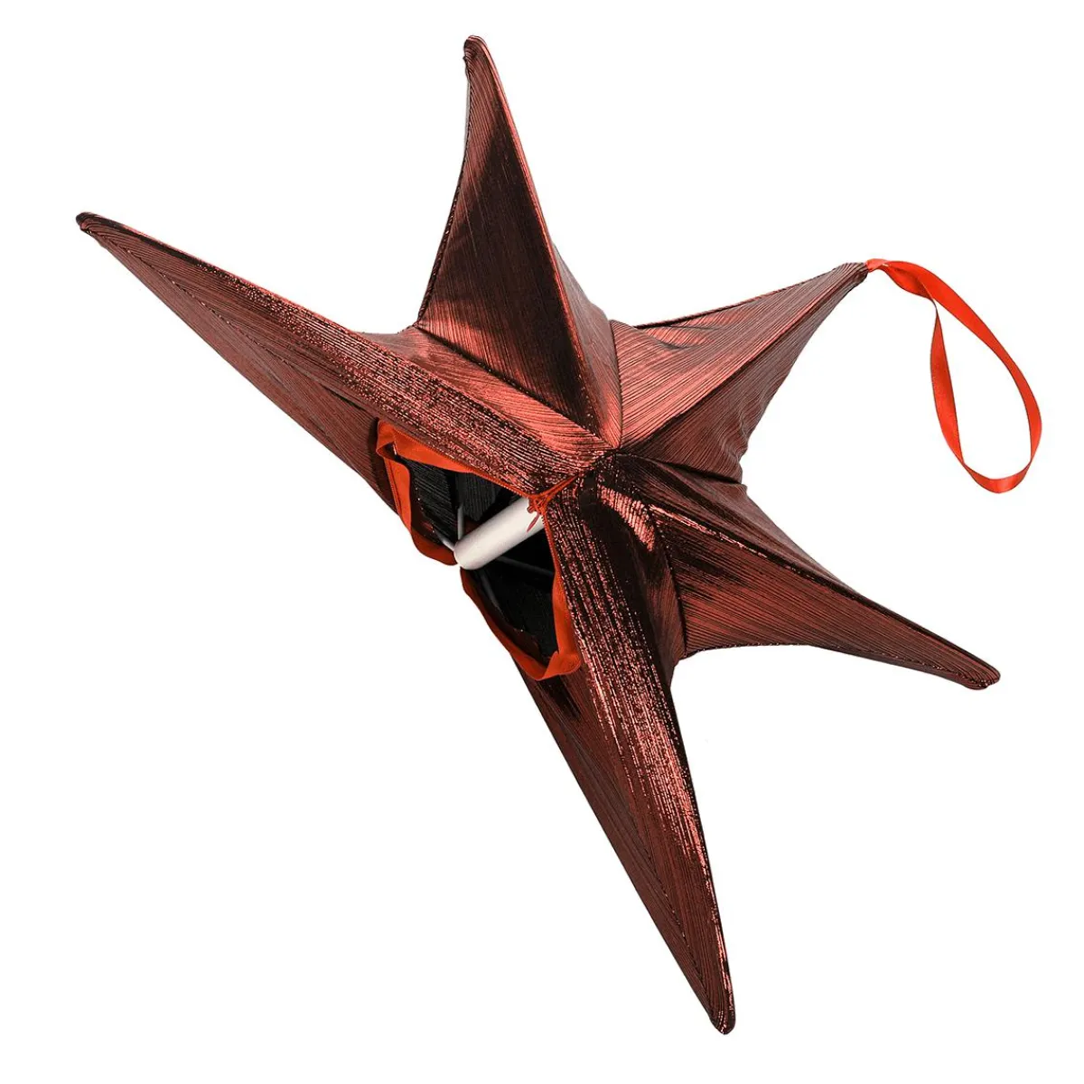 Best DecoWoerner Deko Stoff-Faltstern, Kupfer Metallic, Mit Reißverschluss orange