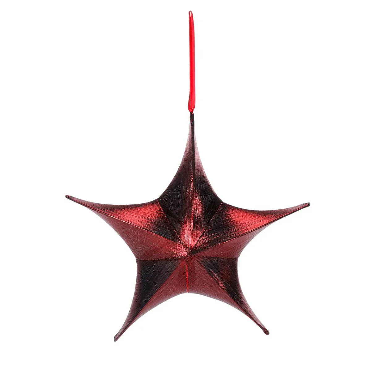 Clearance DecoWoerner Deko Stoff-Faltstern, Metallic, Mit Reißverschluss rot