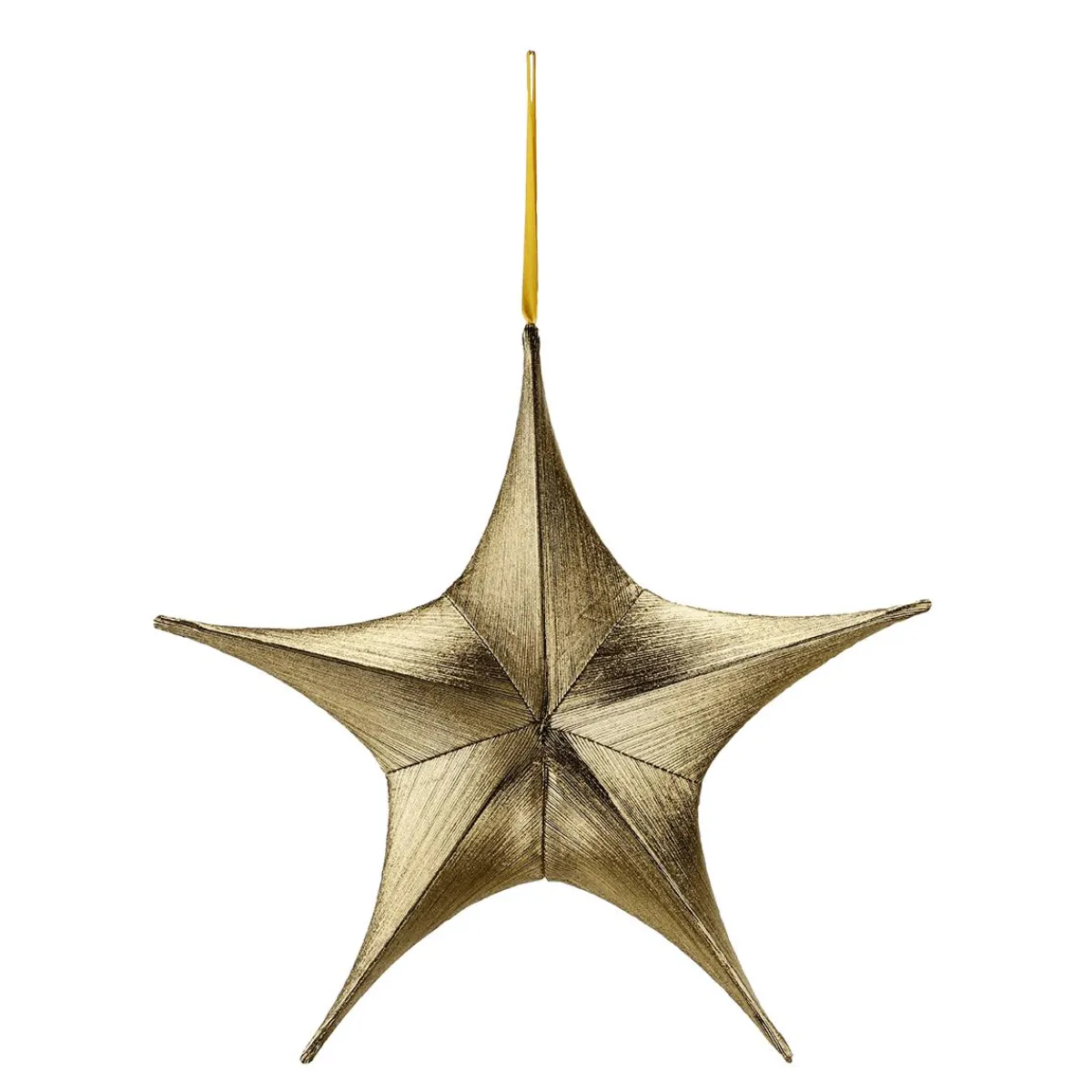 Best DecoWoerner Deko Stoff-Faltstern Schwarz Mit Reißverschluss, 40 Cm gold