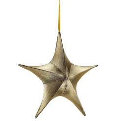 Best DecoWoerner Deko Stoff-Faltstern Schwarz Mit Reißverschluss, 40 Cm gold