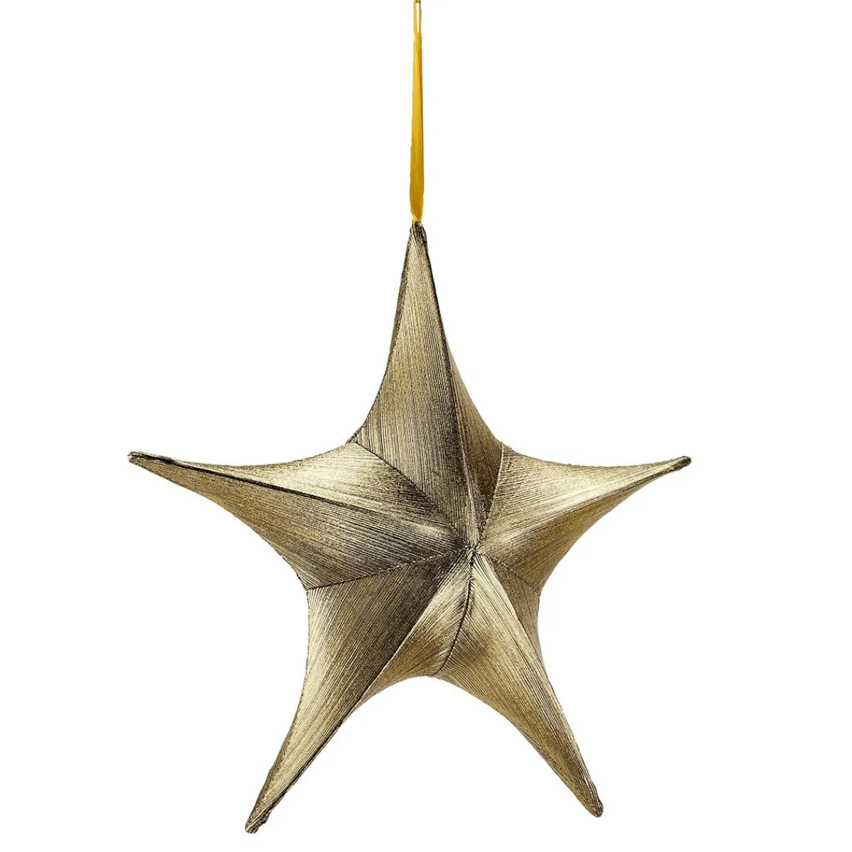 Best DecoWoerner Deko Stoff-Faltstern Schwarz Mit Reißverschluss, 40 Cm gold