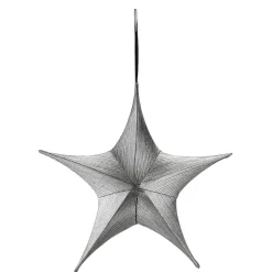 Sale DecoWoerner Deko Stoff-Faltstern Schwarz- Mit Reißverschluss, 40 Cm silber