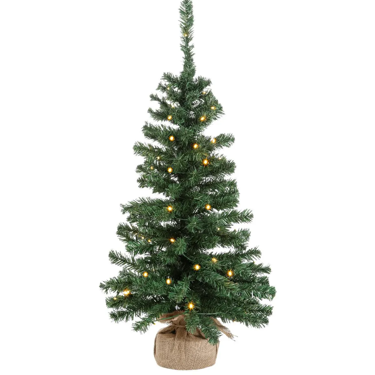 Outlet DecoWoerner Deko Tannenbaum Mit LED Und Jutesack 75 Cm grün