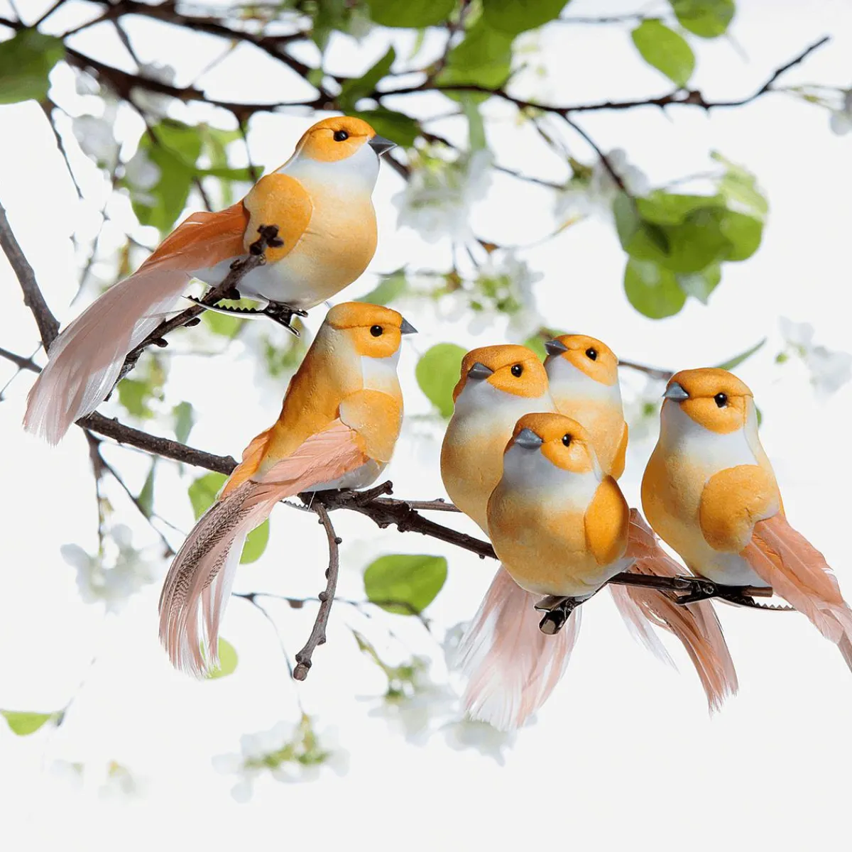 Hot DecoWoerner Deko Vögel 10 Cm, 6 Stück orange