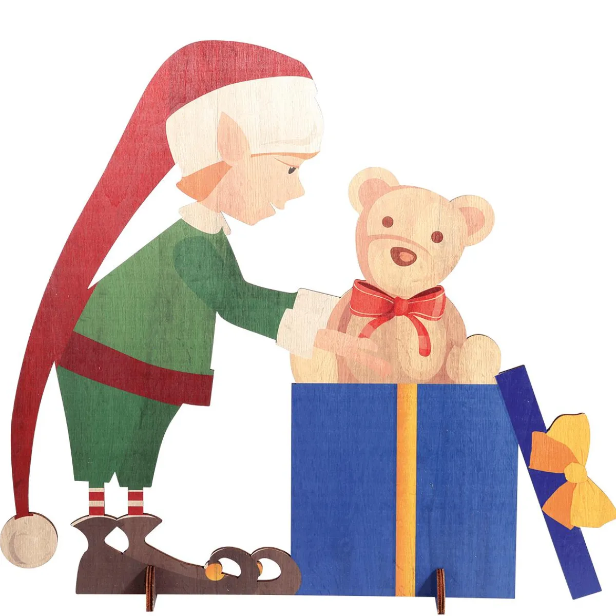 Outlet DecoWoerner Deko-Aufsteller Weihnachtself 88 X 73 Cm grün