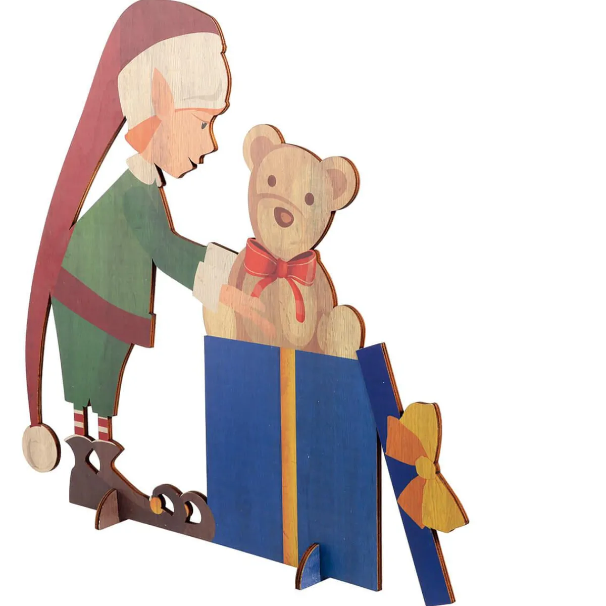 Outlet DecoWoerner Deko-Aufsteller Weihnachtself 88 X 73 Cm grün