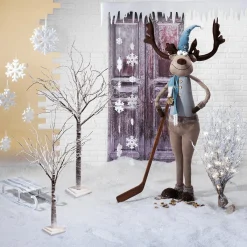 New DecoWoerner Deko-Baum Beschneit 210 Cm braun