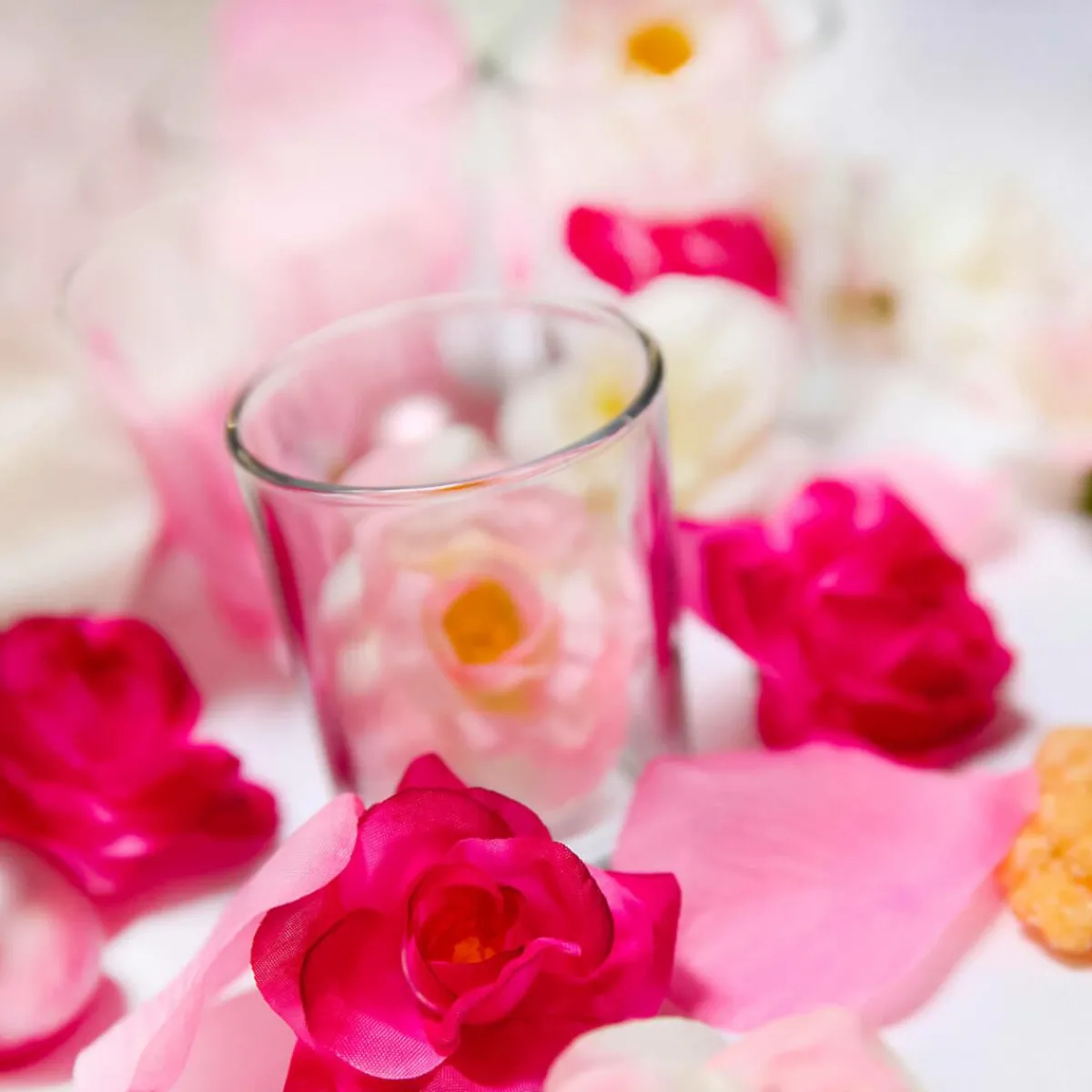 Discount DecoWoerner Dekoblüten Rosen, Pack à 50 Stück mehrfarbig