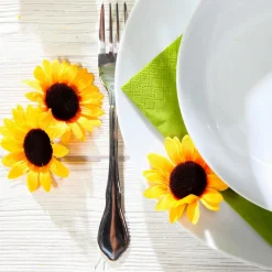 Discount DecoWoerner Dekoblüten Sonnenblumen, Pack à 24 Stück gelb