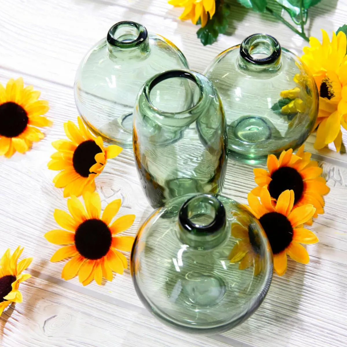 Discount DecoWoerner Dekoblüten Sonnenblumen, Pack à 24 Stück gelb
