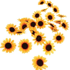 Discount DecoWoerner Dekoblüten Sonnenblumen, Pack à 24 Stück gelb
