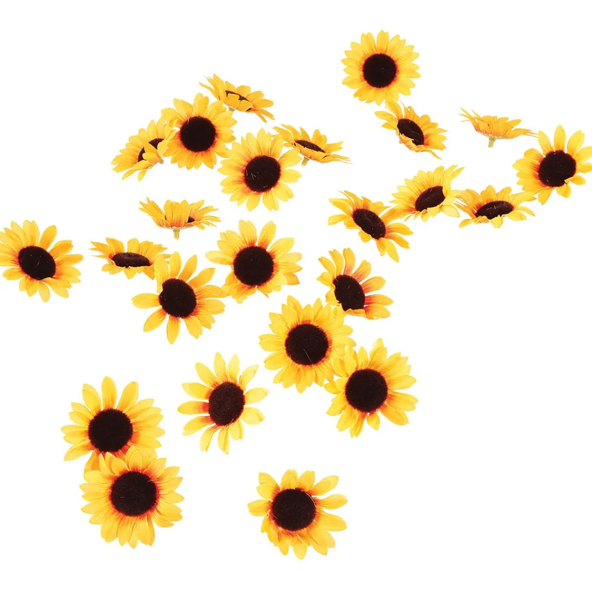 Discount DecoWoerner Dekoblüten Sonnenblumen, Pack à 24 Stück gelb