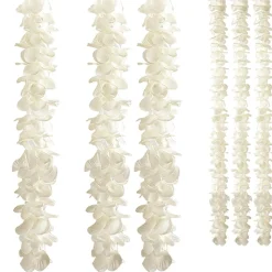 New DecoWoerner Dekoblüten-Girlanden, Pack à 3 Stück weiß
