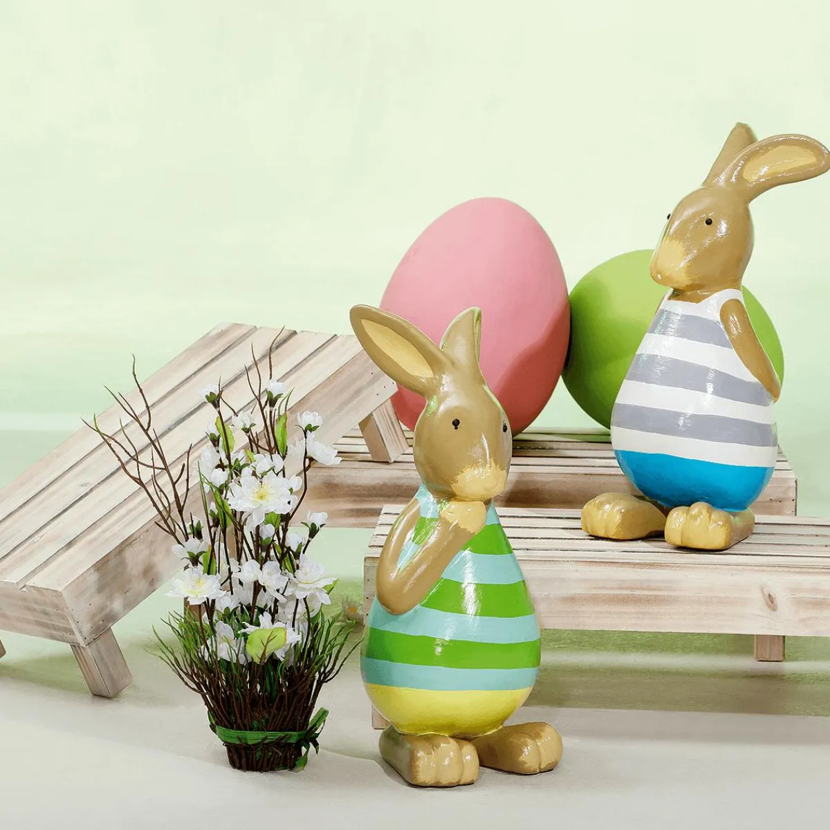 Outlet DecoWoerner Dekofigur Osterhase , 39 Cm grün