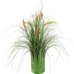 New DecoWoerner Dekogras Mit Schilfblüten, 50 Cm grün