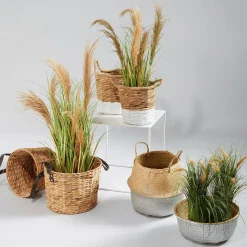 New DecoWoerner Dekogras Mit Schilfblüten, 50 Cm grün