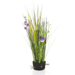 Online DecoWoerner Deko-Gras Mit Stiefmütterchen 48 Cm Lila violett