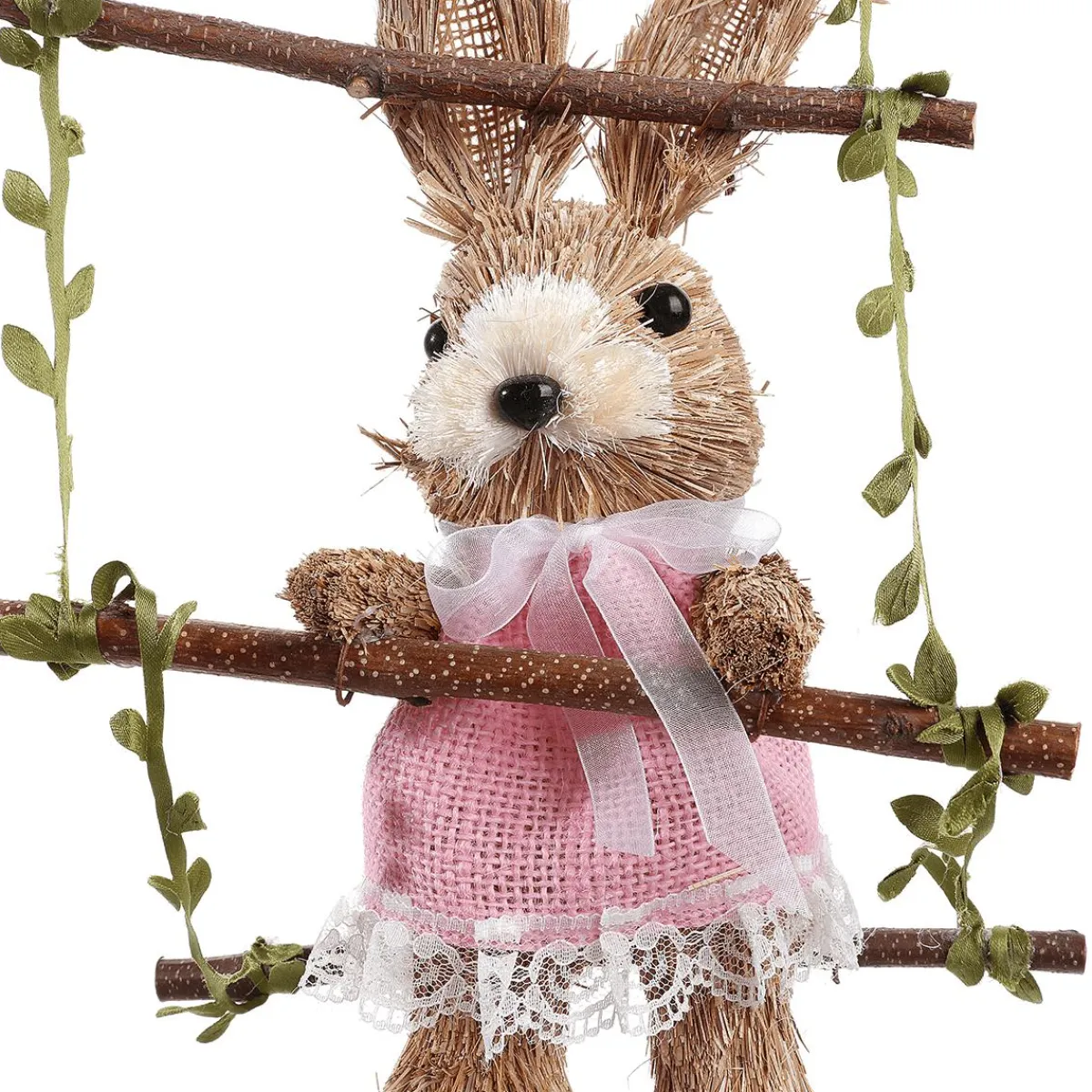 Best DecoWoerner Deko-Hänger "Hasen Auf Holzleiter", 120 Cm Lang braun