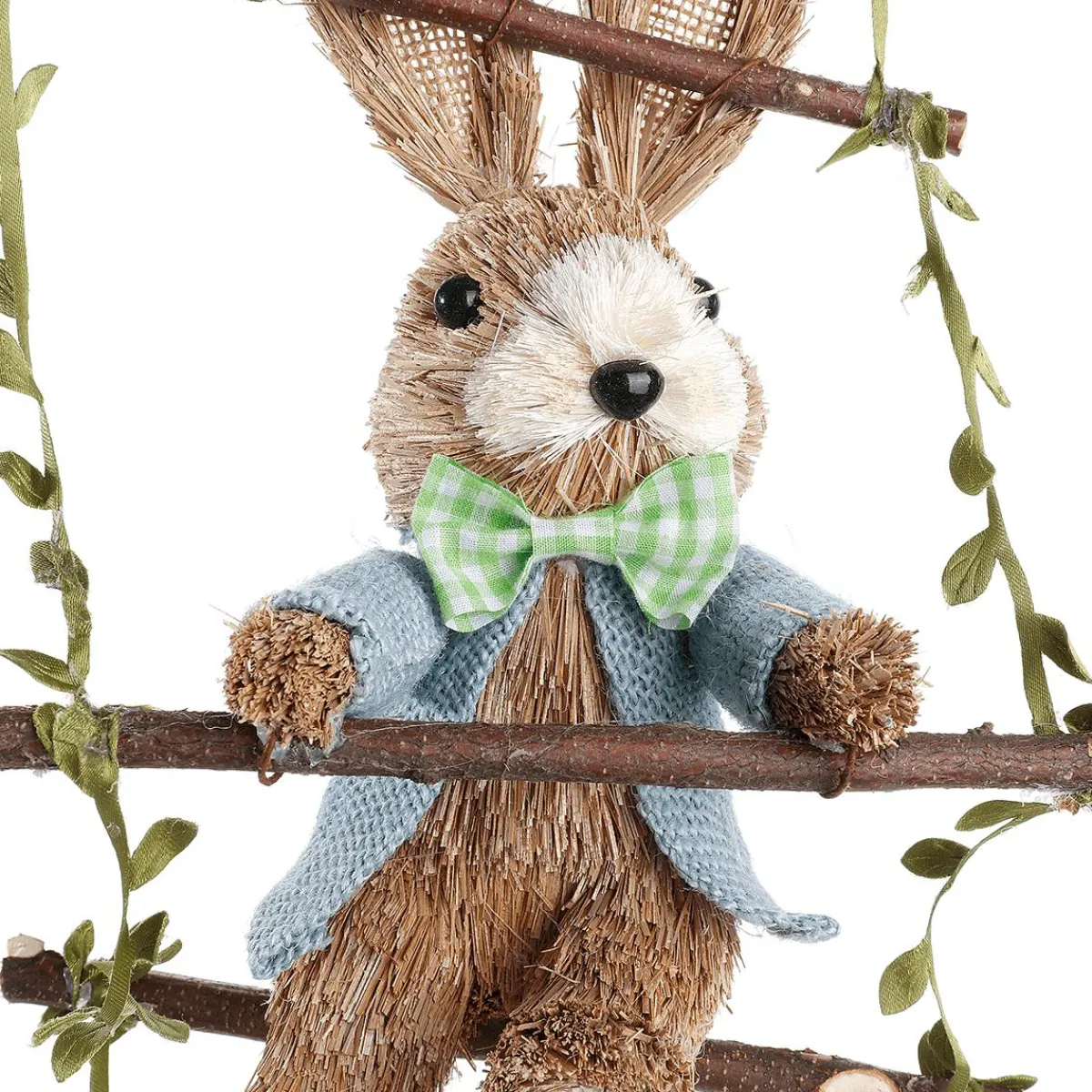 Best DecoWoerner Deko-Hänger "Hasen Auf Holzleiter", 120 Cm Lang braun