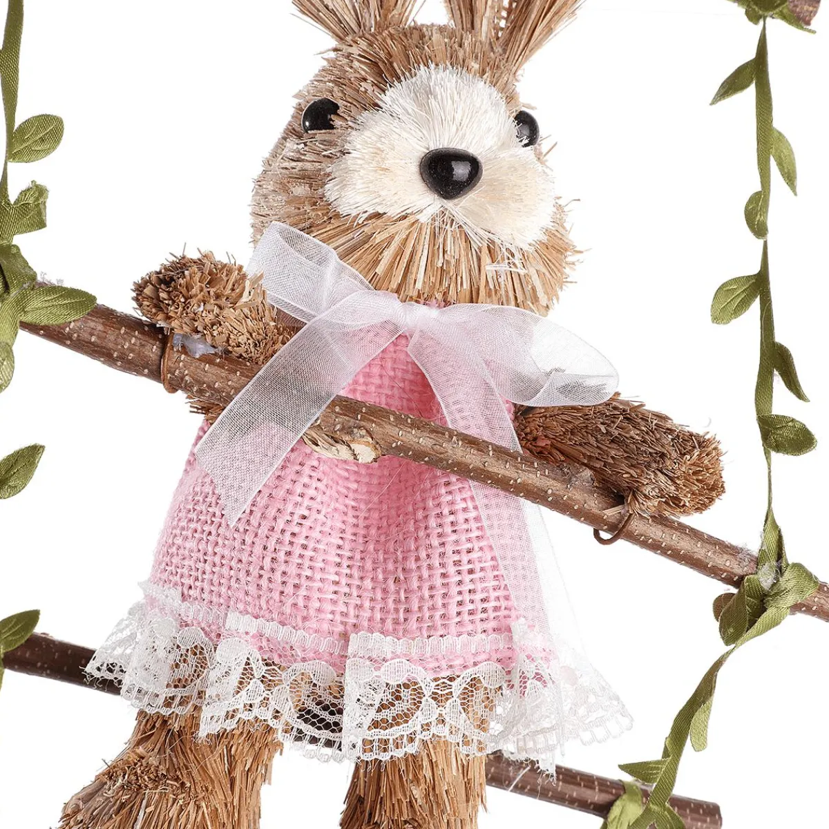 Best DecoWoerner Deko-Hänger "Hasen Auf Holzleiter", 120 Cm Lang braun