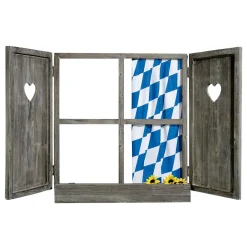 New DecoWoerner Deko-Hüttenfenster 60 X 60 Cm Naturholz