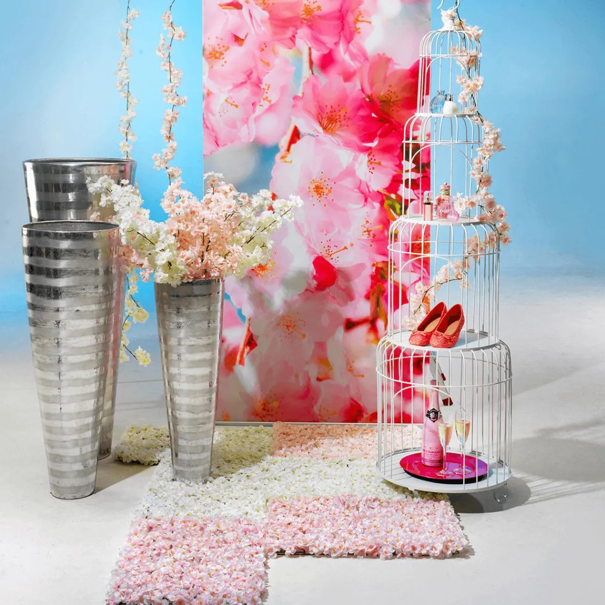 Discount DecoWoerner Deko-Kirschblüten-Ranke, 180 Cm rosa